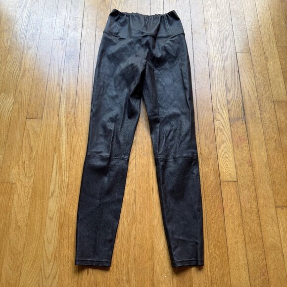 AllSaints Size 6 Bitter Brown Cora Leather Stretch Skinny Fit Ankle Leggings - Picture 3 of 16